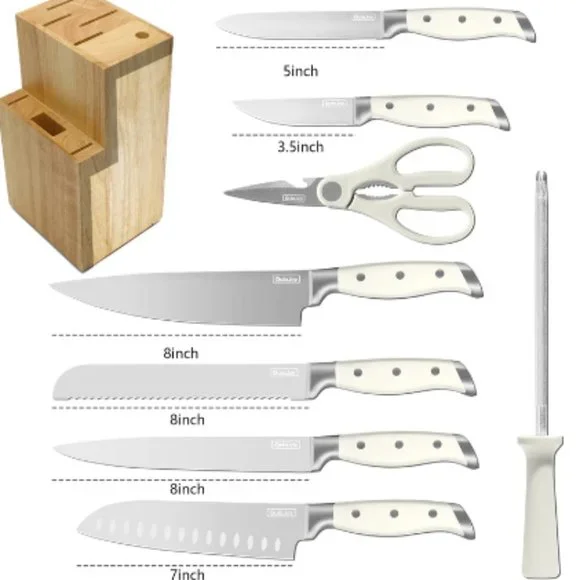 Qulajoy White 9PCS Knife White Set
